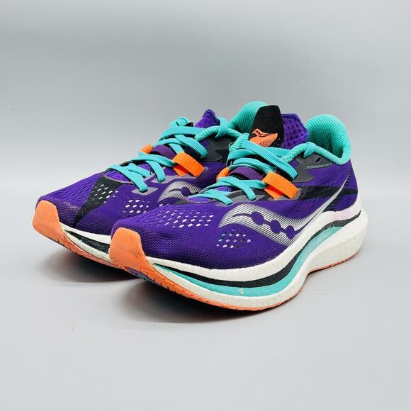 Saucony Endorphin Pro 2 Shoes Womens 5 Purple Running Racing Trainers Sneakers - Picture 4 of 11